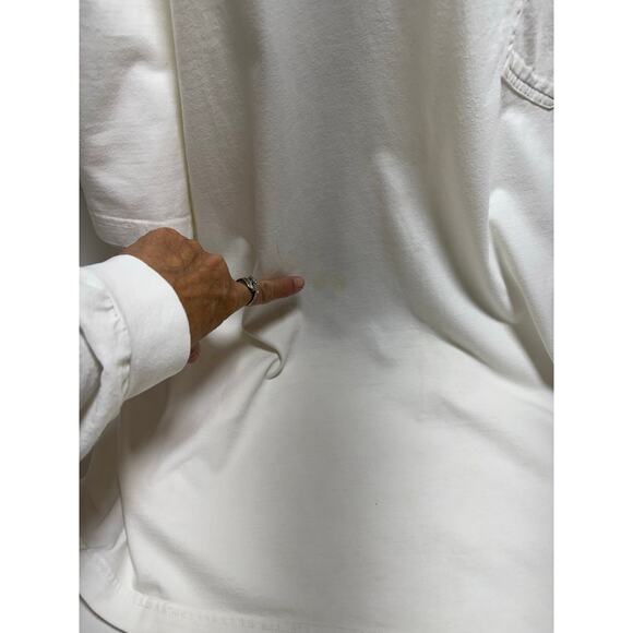 Duluth Trading Co Men’s Longtail Short Sleeve 3XL V Neck T Shirt White Cotton - Picture 5 of 6